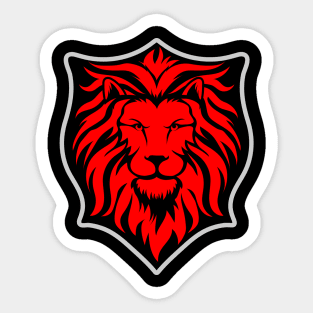 Red Lion on Stylized Shield Sticker